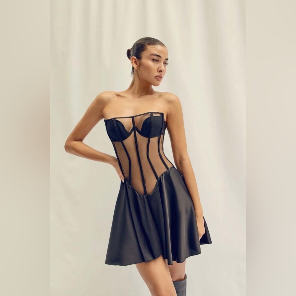 God Save Queens Vivienne Black Mini Dress NWT